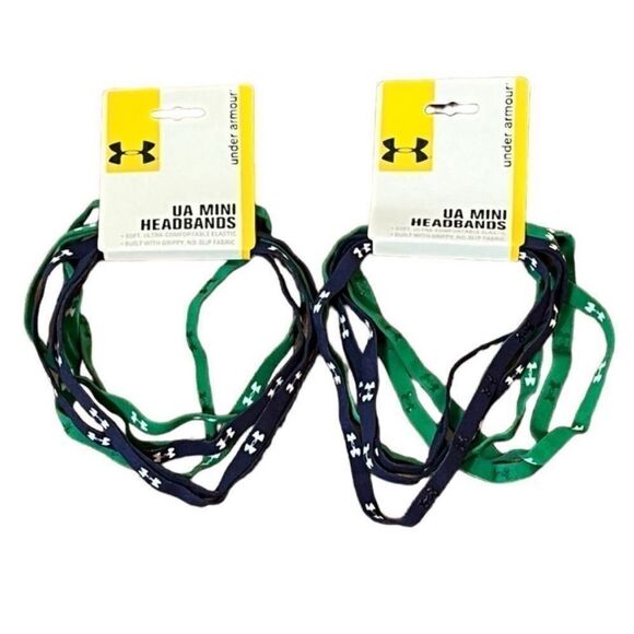 Under Armour Navy And Green Mini Headbands, 2 Packs, NWT - Picture 1 of 5